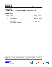 Datasheet K7A801801B-QC16 manufacturer Samsung