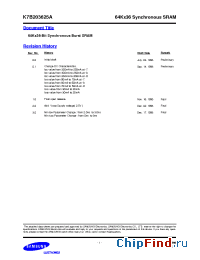 Datasheet K7B203625A manufacturer Samsung