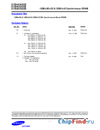 Datasheet K7B401825B-QC65 manufacturer Samsung