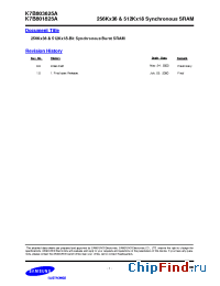 Datasheet K7B801825A manufacturer Samsung
