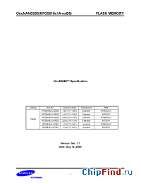 Datasheet KFG5616D1A-PEB5 manufacturer Samsung