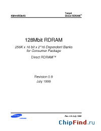 Datasheet KM416RD8AS-RbM80 manufacturer Samsung