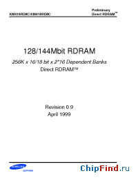 Datasheet KM416RD8C-RbG60 manufacturer Samsung