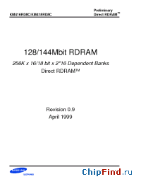 Datasheet KM416RD8C-SM80 производства Samsung