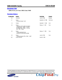 Datasheet KM6164000BLR manufacturer Samsung