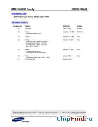 Datasheet KM6164000BLTI-10L manufacturer Samsung