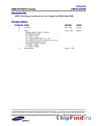 Datasheet KM616FR4010ZI-8 manufacturer Samsung