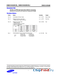 Datasheet KM64V4002BI-12 производства Samsung