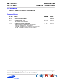 Datasheet KM718FV4022H-75 manufacturer Samsung