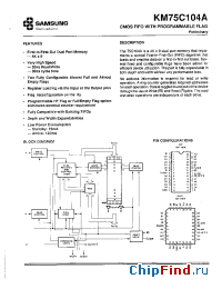 Datasheet KM75C104A-20 manufacturer Samsung