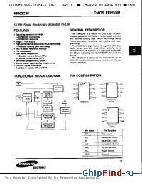 Datasheet KM93C46 manufacturer Samsung