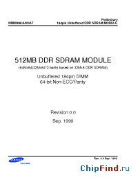 Datasheet KMM368L6423AT-FY manufacturer Samsung