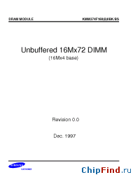 Datasheet KMM374F1600BS manufacturer Samsung