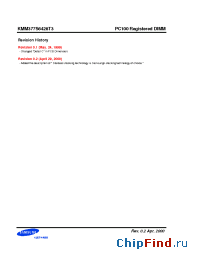 Datasheet KMM377S6428T3-GL manufacturer Samsung