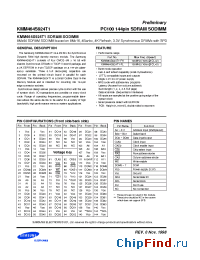 Datasheet KMM464S924T1-FH manufacturer Samsung