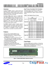 Datasheet KMMR16R86C1 manufacturer Samsung