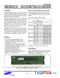 Datasheet KMMR18R86C-RK8 manufacturer Samsung