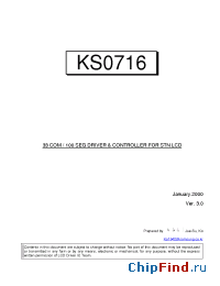 Datasheet KS0716P-H3CC manufacturer Samsung