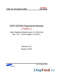 Datasheet M312L2923BTS-CA2 manufacturer Samsung