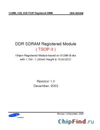 Datasheet M312L6523BTS-CAA manufacturer Samsung