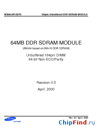 Datasheet M368L0914BT0-CA2 manufacturer Samsung