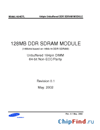 Datasheet M368L1624DTL-C(L)B3 manufacturer Samsung