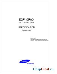 Datasheet S3F49FAXZZ manufacturer Samsung