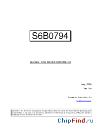 Datasheet S6B0794 manufacturer Samsung