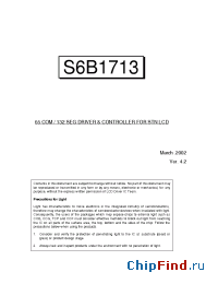 Datasheet S6B1713A01-B0CY manufacturer Samsung