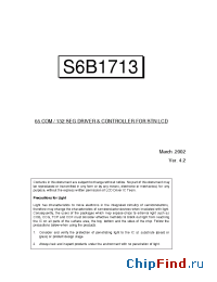 Datasheet S6B1713A05-xxX0 manufacturer Samsung