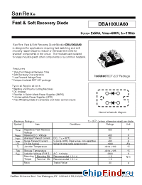 Datasheet DBA100UA60 manufacturer SanRex