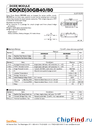 Datasheet DD30GB80 manufacturer SanRex