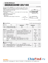 Datasheet DD30HB160 manufacturer SanRex
