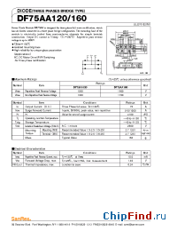 Datasheet DF75AA160 manufacturer SanRex
