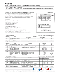 Datasheet DKA200AA50 manufacturer SanRex