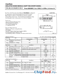 Datasheet DKA300AA50 manufacturer SanRex