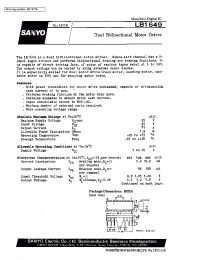 Datasheet LB1649 manufacturer Sanyo