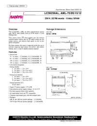 Datasheet LC36256AL-10 manufacturer Sanyo