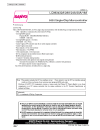 Datasheet LC863428 manufacturer Sanyo