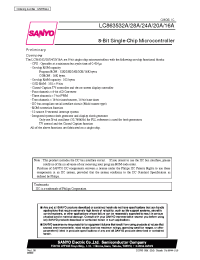 Datasheet LC863516A manufacturer Sanyo