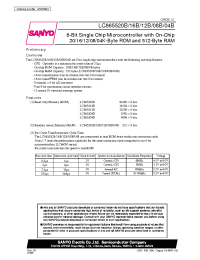 Datasheet LC865512B manufacturer Sanyo