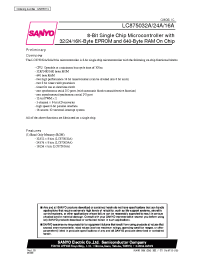 Datasheet LC875024A manufacturer Sanyo