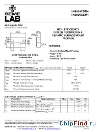 Datasheet 1N5804CSM4 manufacturer SemeLAB