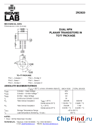 Datasheet 2N2920CECC manufacturer SemeLAB