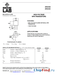 Datasheet 2N3440CECC manufacturer SemeLAB