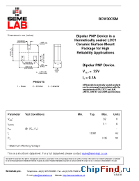 Datasheet BCW30CSM manufacturer SemeLAB