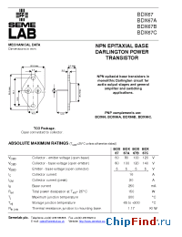 Datasheet BDX67 manufacturer SemeLAB