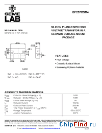 Datasheet BF257CSM4 manufacturer SemeLAB