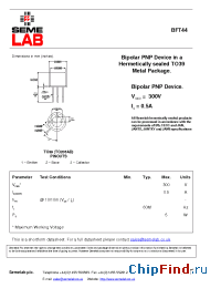 Datasheet BFT44 manufacturer SemeLAB