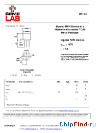 Datasheet BFX17 manufacturer SemeLAB